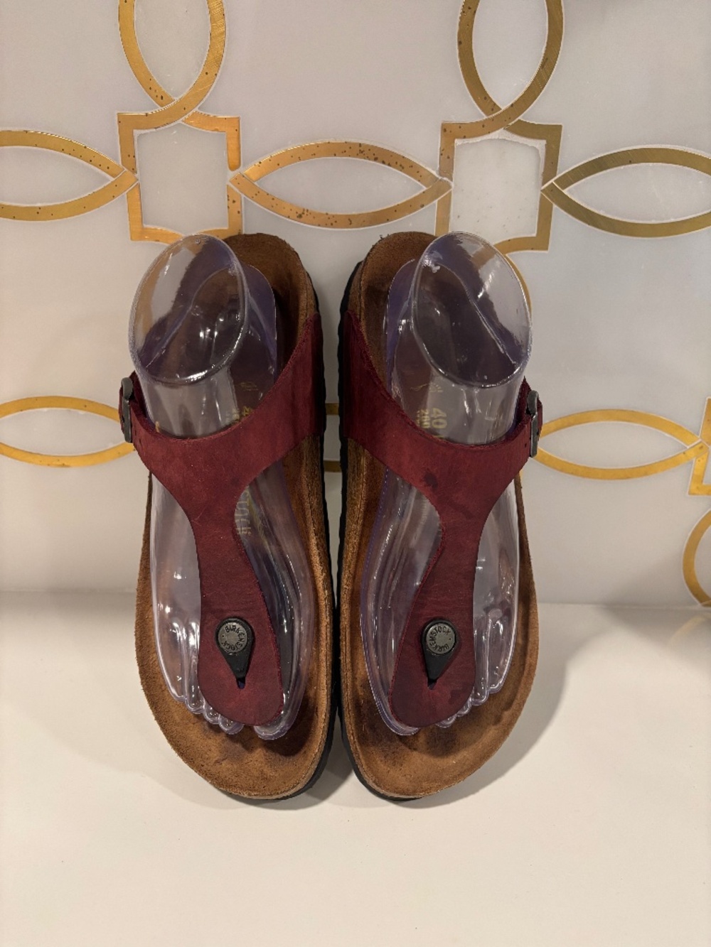 Birkenstock Gizeh Women Maroon Thong Sandals Size 40 US 9